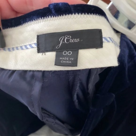 Navy velvet j crew trouser pants - Picture 4 of 4